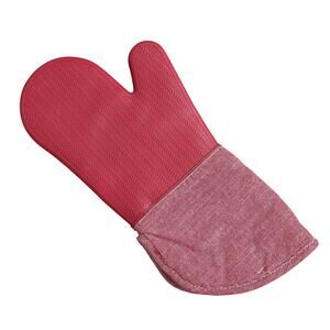 Like New Without Tags Red Silicone Kitchen Artisanal Supply Oven Mitt - One Size